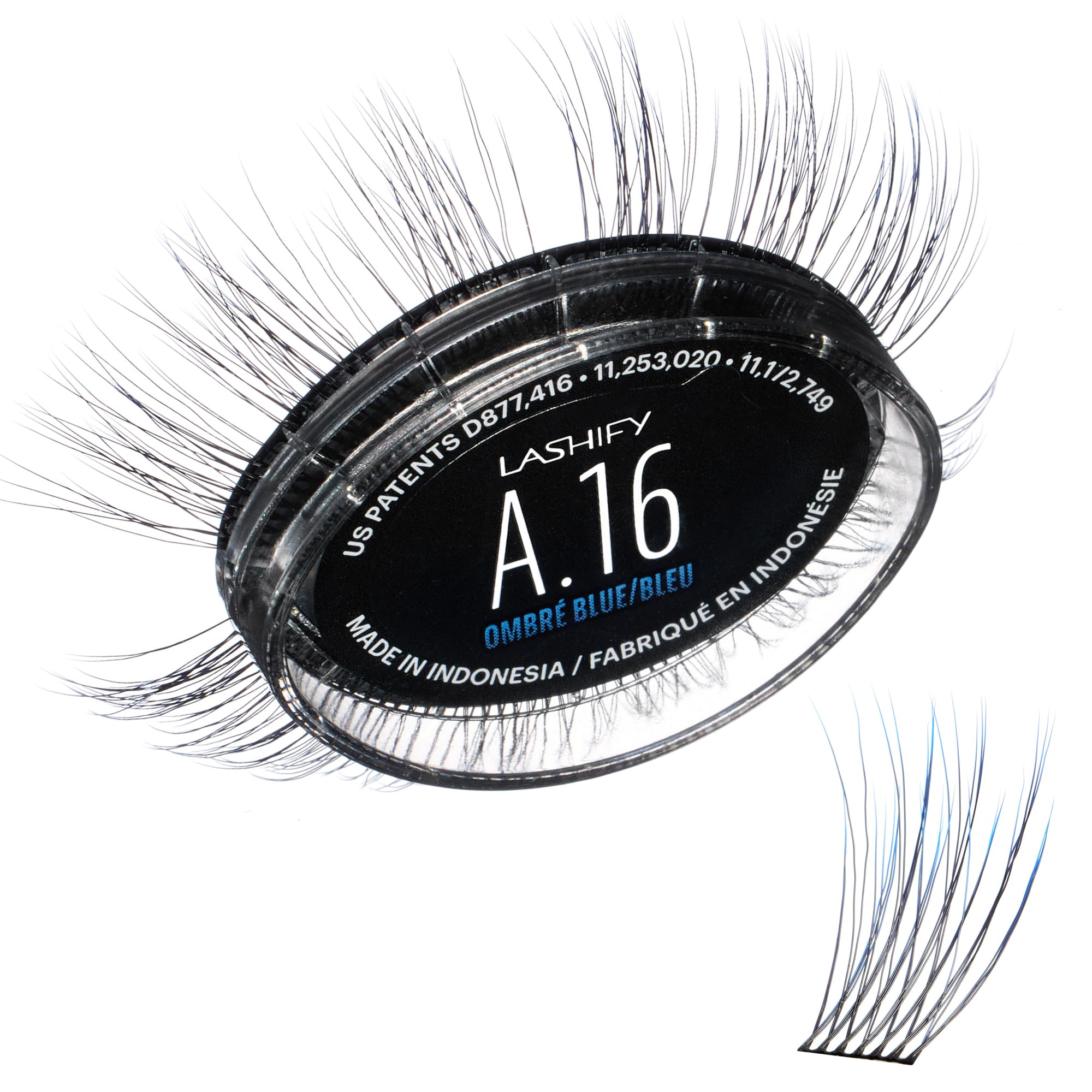Lashify Amplify 16mm Gossamer Eyelash Extensions Refill in Ombre Blue, Easy DIY False Lashes for a Natural Look
