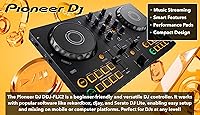 Vista 3 de Pioneer DJ AlphaTheta DDJ-FLX2 Paquete de controlador DJ compacto de 2 canales con estuche, cable para instrumentos y paño de pulido Austin Bazaar