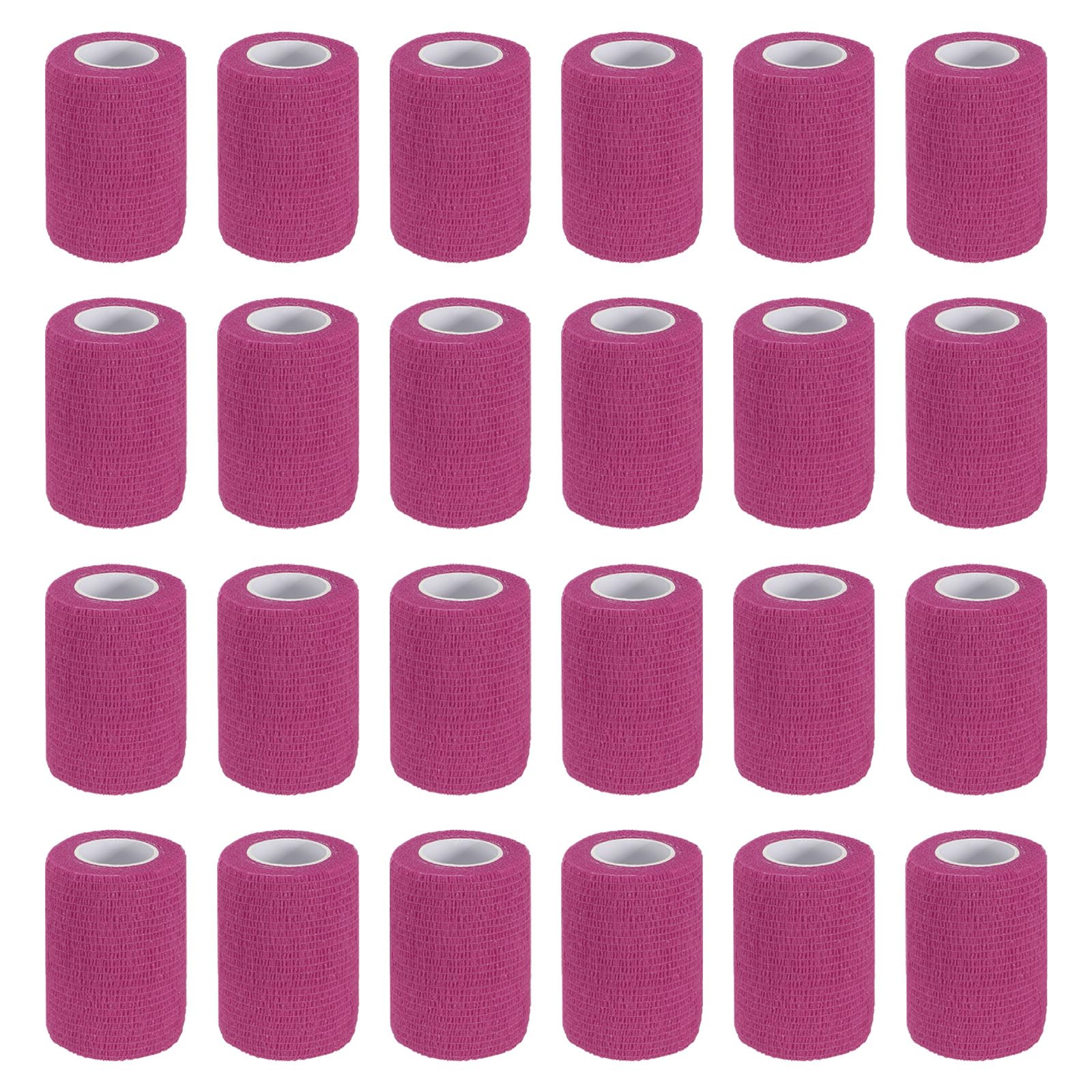 PATIKIL Benda Autoadesiva 177" x 3", 24 Pezzi Benda Elastica Autoaderente Autotraspirante Per Sport Stretch Polso Caviglia Nastro Per Esterno, Rosa