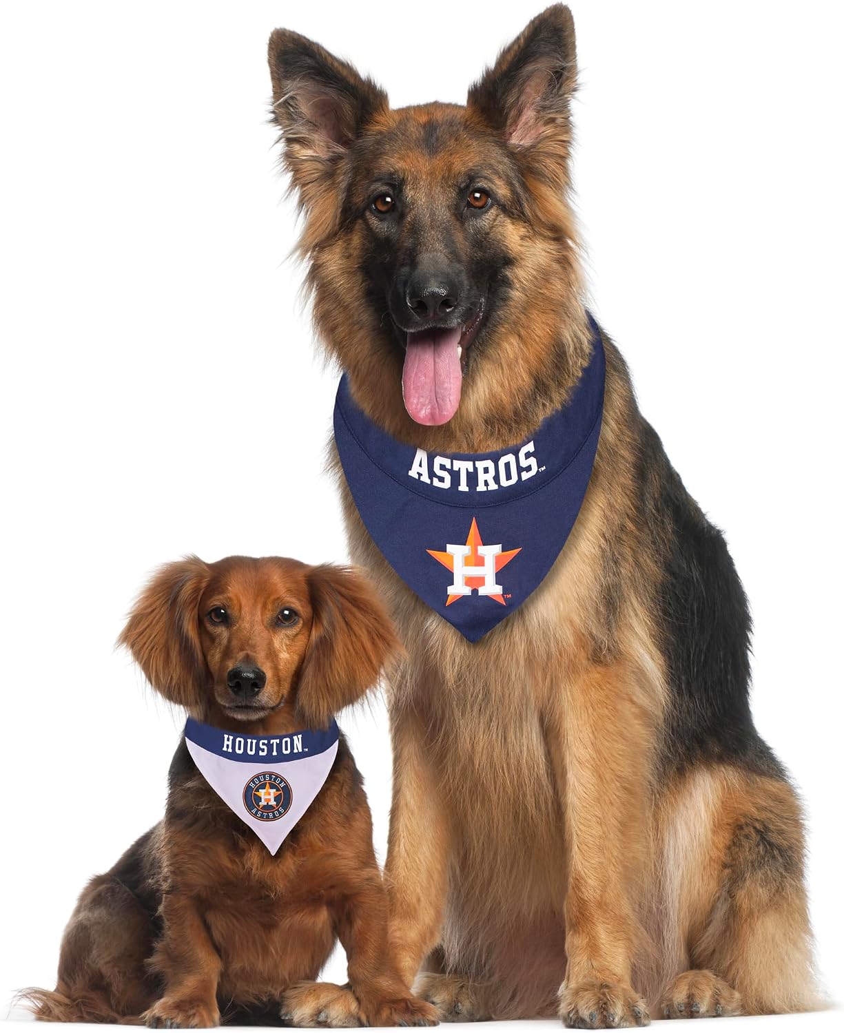 Pets First AST-3217-S-M MLB Dog Bandana - Houston Astros Reversible Pet Bandana, Small/Medium, MLB Team Color image 2