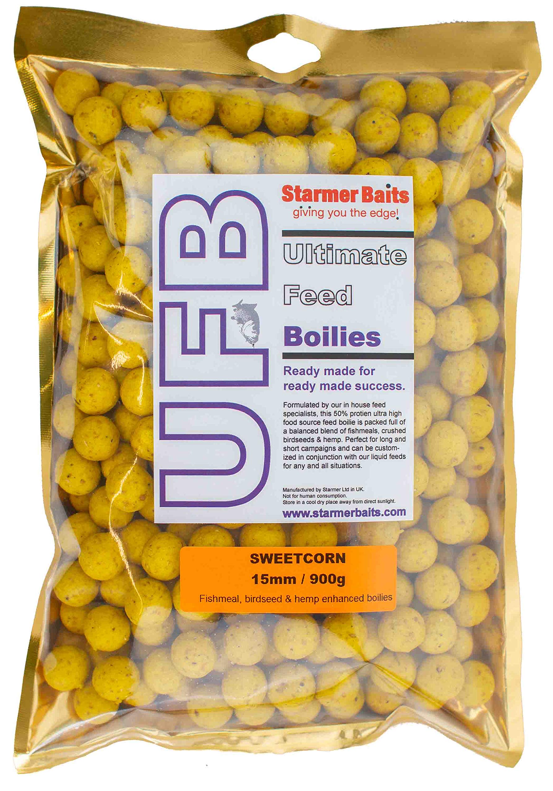 starmerbaits Ultimate feed boilies / 15mm / 900g / Sweetcorn