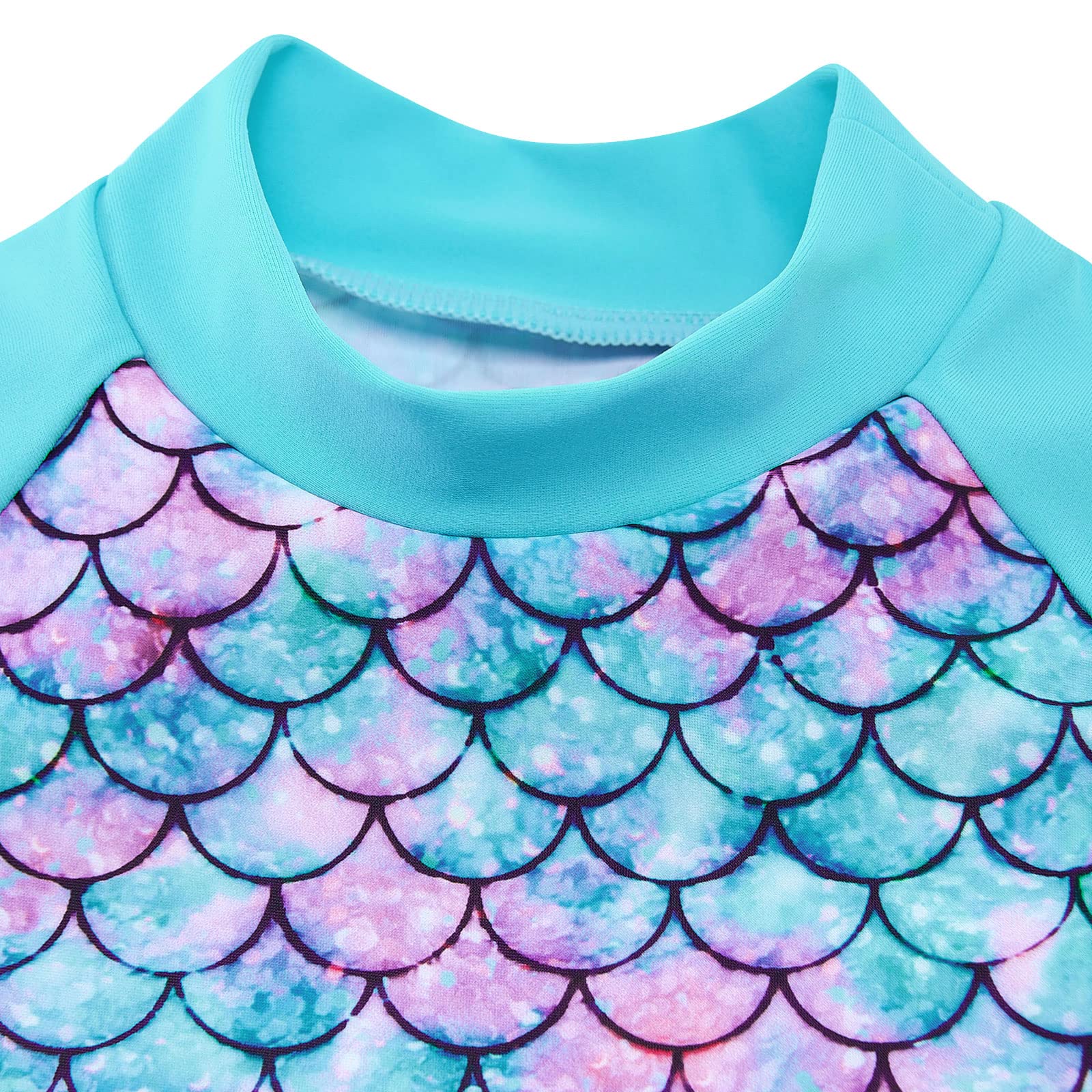 ALISISTER Costume da Bagno per Bambine, Due Pezzi, a Maniche Lunghe, con Protezione UPF50, Set da Nuoto per Bambine, Costume da Bagno per Bambini, 4-10 Anni