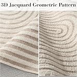 Area Rug 5x7 Rugs for Living Room Non Slip Soft Carpet Boho Machine Washable Rug Geometric Jacquard Textured Carpet for Bedroom Dining Room Nursery Office Living Room Rug -Beige