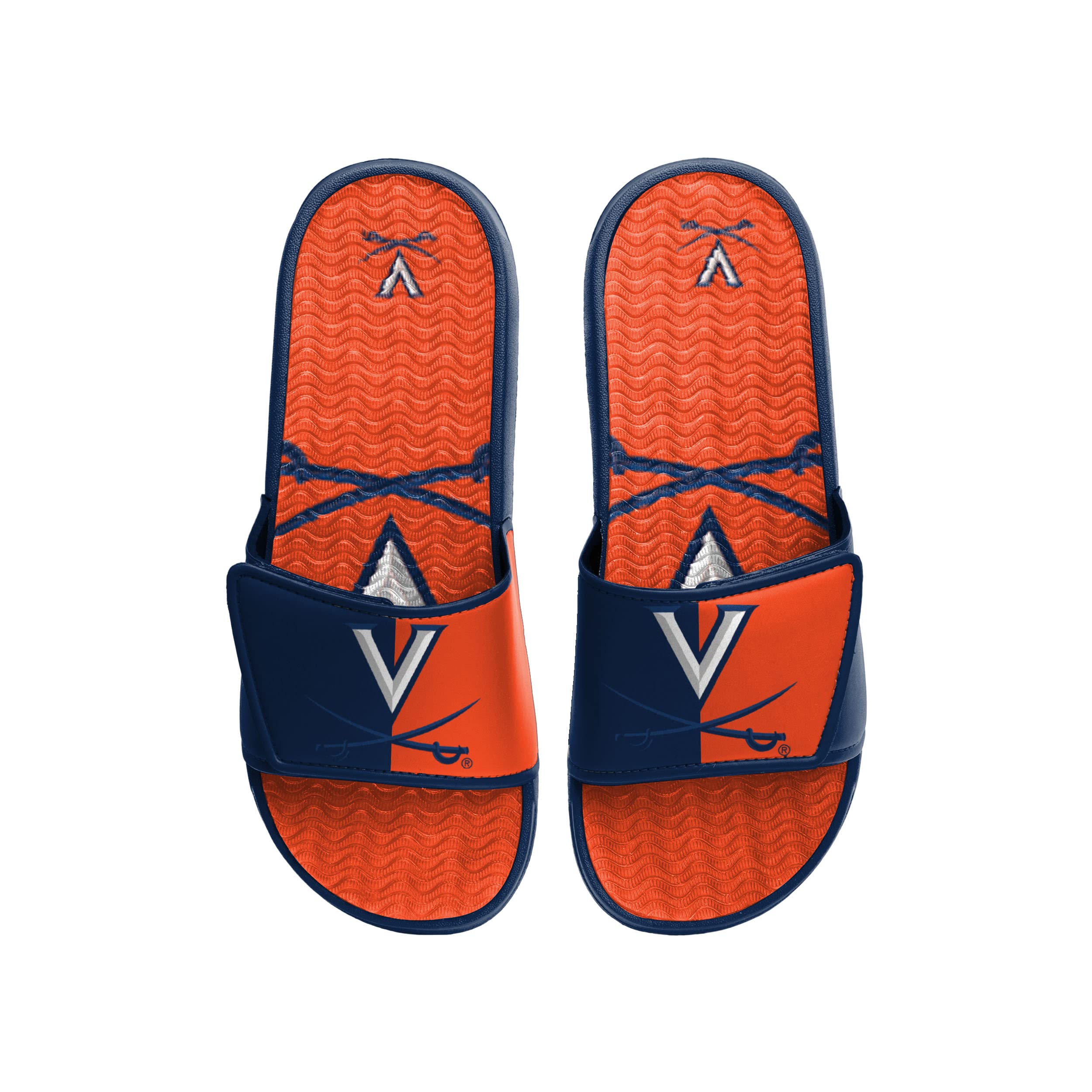 FOCO Virginia Cavaliers NCAA Mens Colorblock Big Logo Gel Slides - L