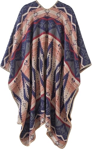 Miniatura 2 de Urban CoCo Poncho de colores para mujer, chal con frente abierto, color en bloques