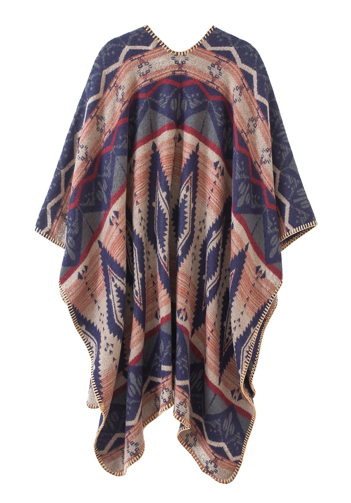 Urban CoCo Capa estilo poncho para mujer con color en bloque y frente abierto