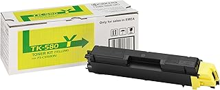 Kyocera Toner Cartridge TK-580 Y - YELLOW - 2.800 Pages Standard Capacity Genuine Premium Printer Toner - 1T02KTANL0 - T2KTANL0 - for FS-C5100DN / FS-C5150DN / ECOSYS P6021cdn