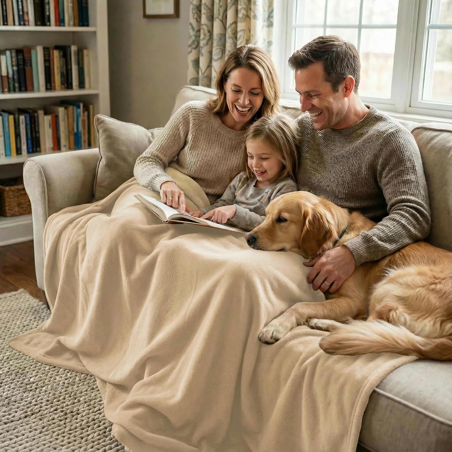 Fleece Blanket Twin - 60x80 Inch Lightweight & Buttery-Soft Throw for Bed, Sofa, Camping | 300GSM Cloud-Touch Microfiber | Cozy Essentials for Travel & Movie Nights, (Cream) - Image 6