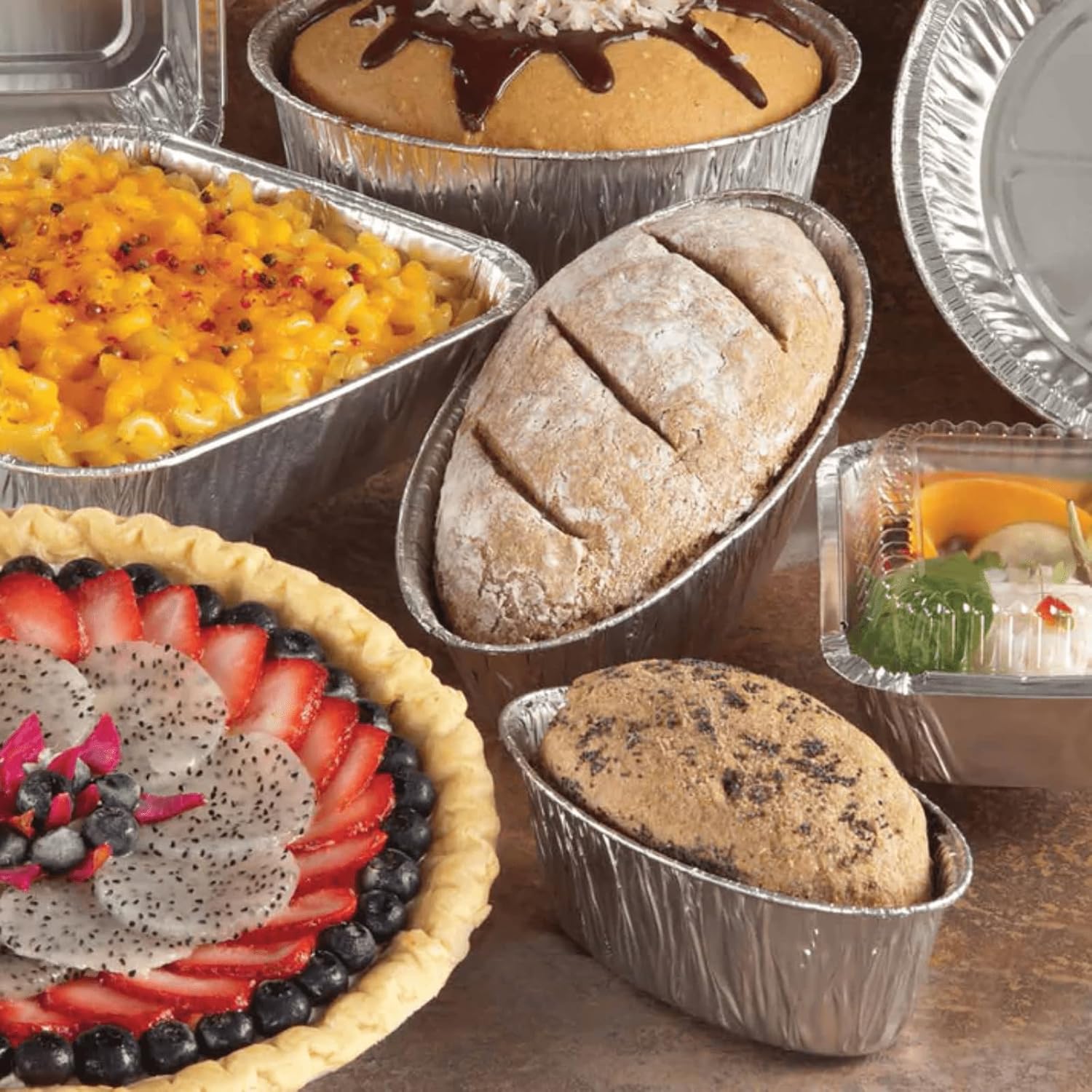 JetFoil Oval Disposable Aluminum Loaf/Challah Pans 5lb - Foil Disposable Loaf Pans for Baking Cakes - 100% Recyclable Tins Containers - Perfect for Cookware - 120 Count, BS550