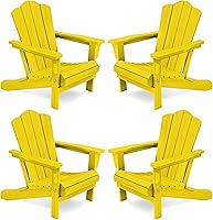 Vista 41 de Juego de sillas Adirondack plegables KINGYES de 2, Silla plegable Adirondack de HDPE para todo clima, Café