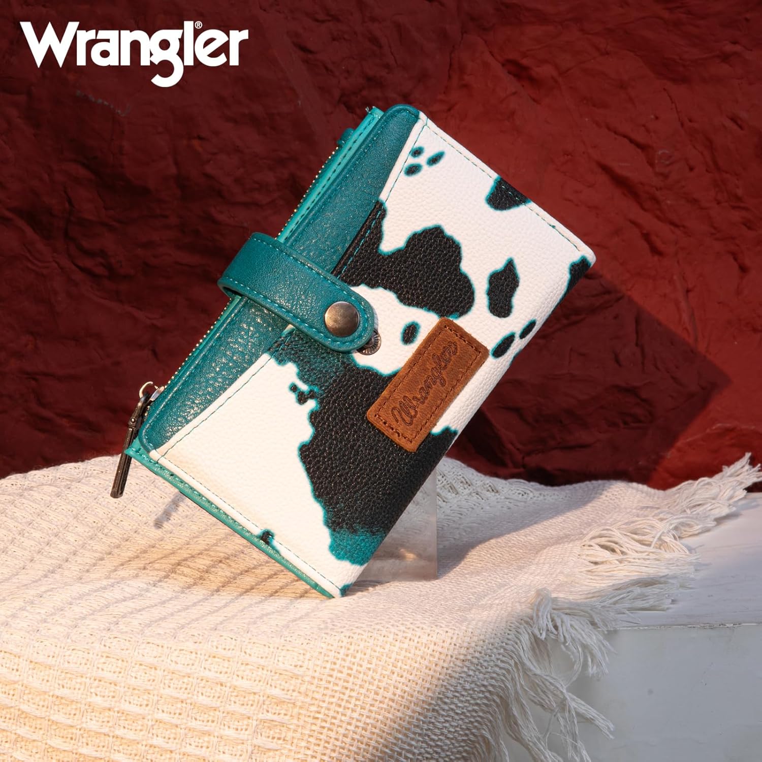 Wrangler Wallet for Women Bifold Card Holder with Zipper and ID Window