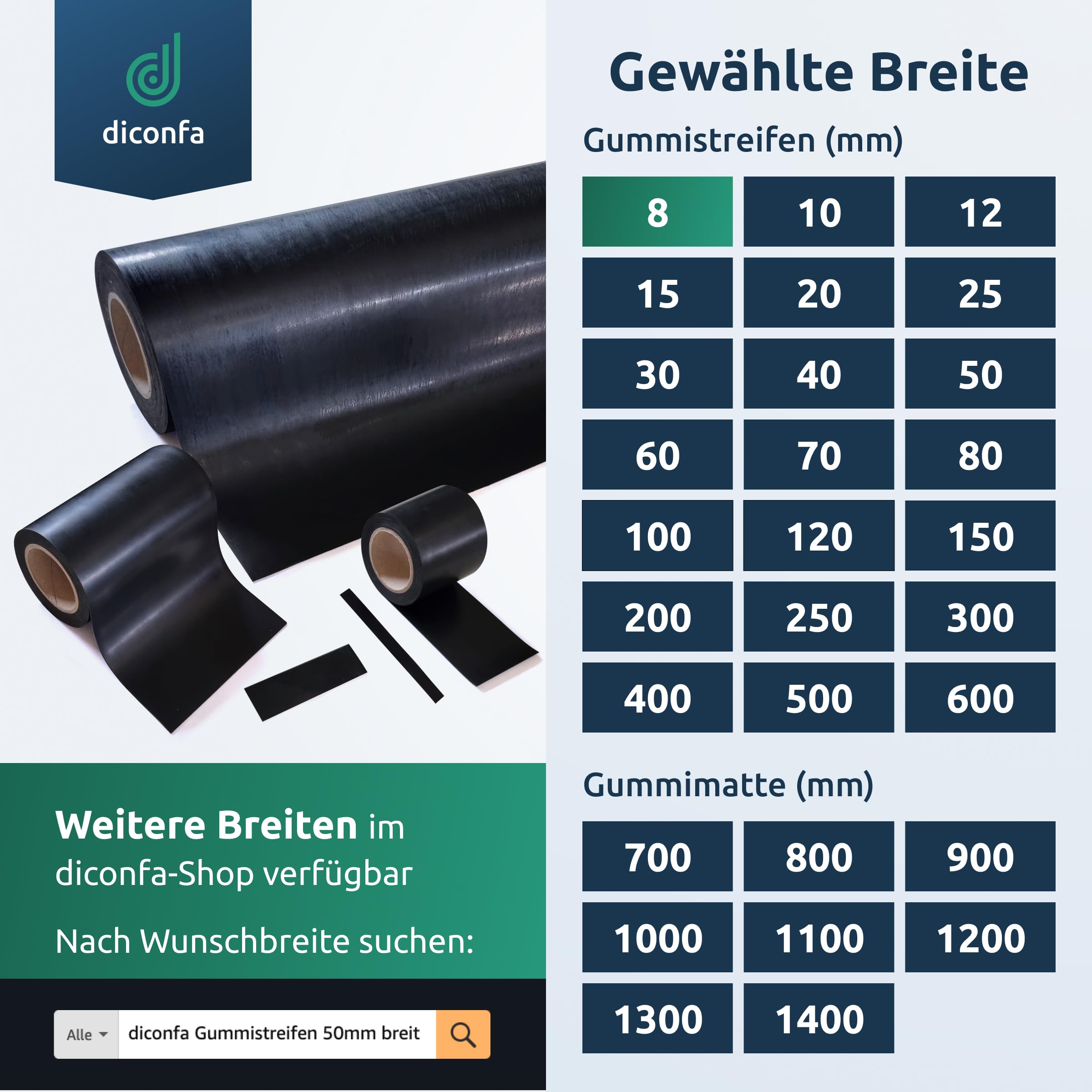 diconfa Rubberen strips zelfklevend 80 mm 8 cm breed