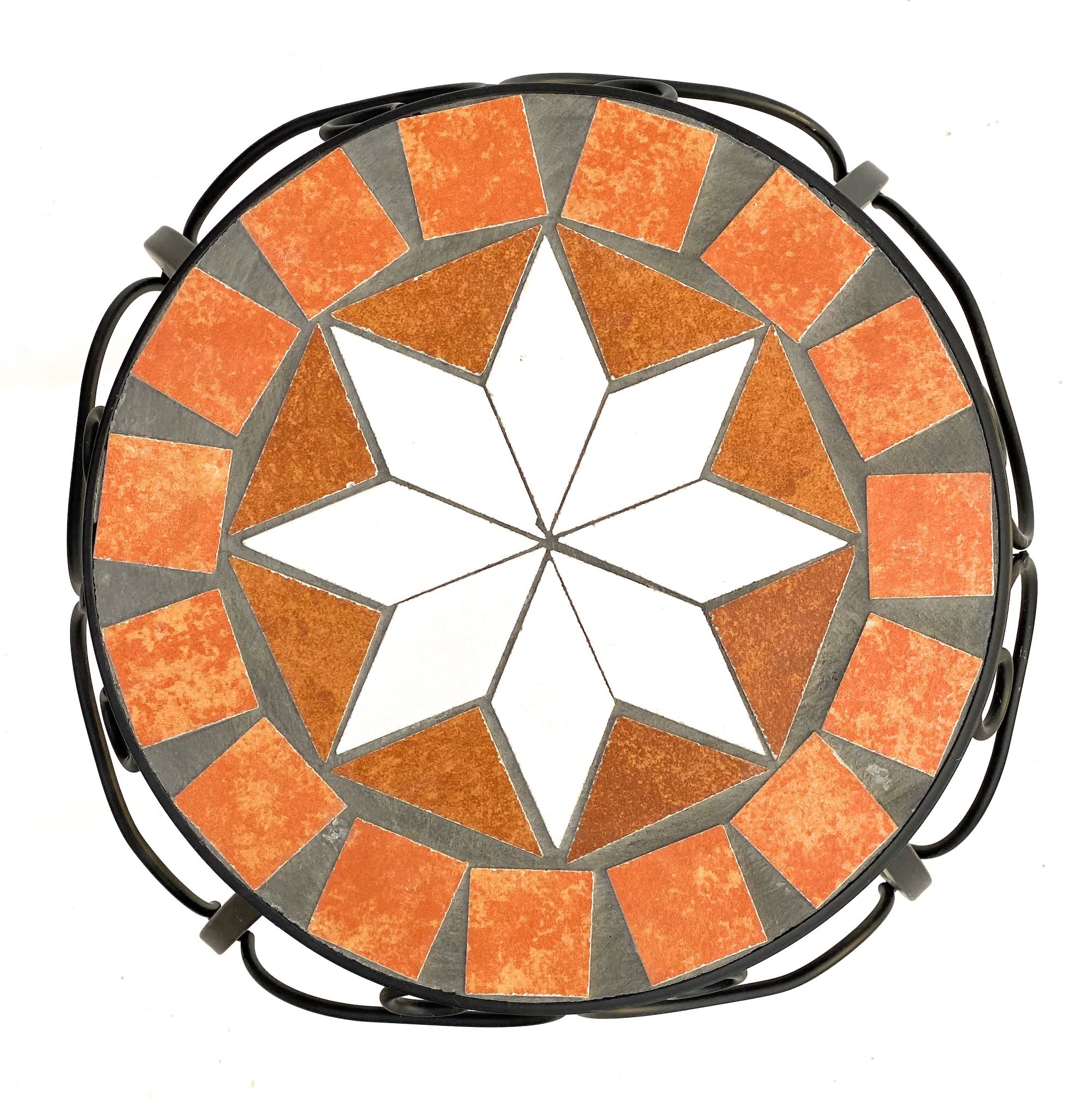 DanDiBo Blumenhocker Mosaik Rund 3er Set 20, 27, 37 cm Blumenständer 12014 Beistelltisch Pflanzenständer Mosaiktisch Klein