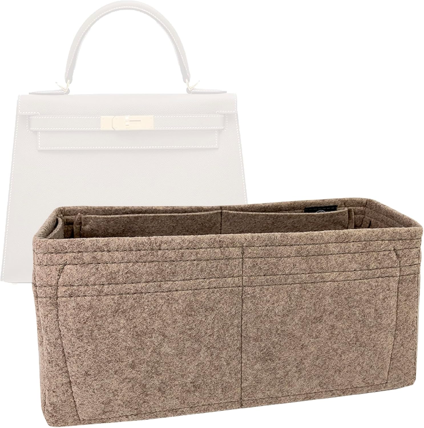 Zoomoni Premium Bag Organizer for Hermes Kelly 28 Sellier Bag Insert (Handmade/20 Color Options) [Purse Organiser, Liner, Insert, Shaper]