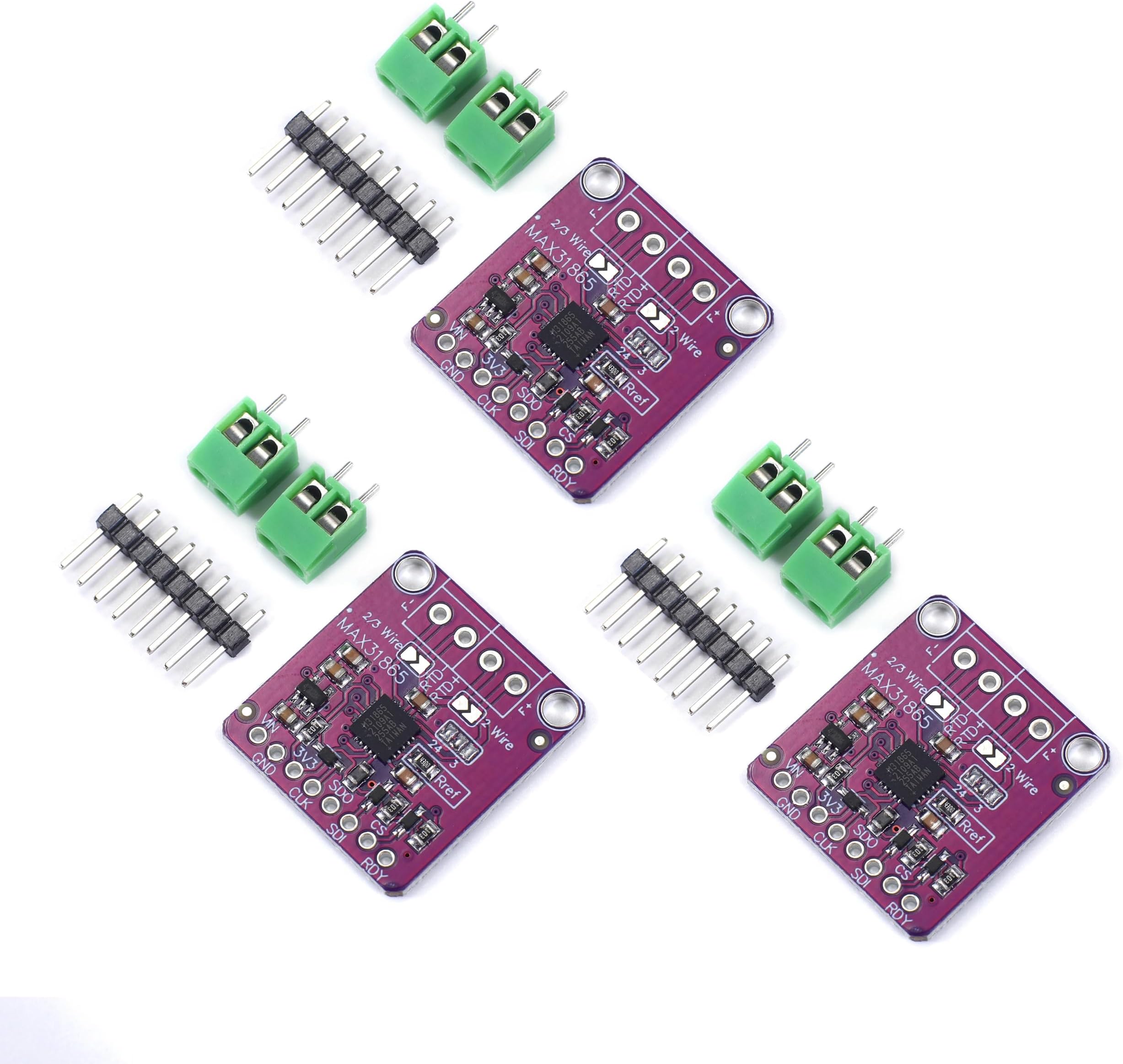 Teyleten Robot MAX31865 PT100 to PT1000 RTD-to-Digital Converter Board Temperature Thermocouple Sensor Amplifier Module 3.3V/5V for Arduino 3pcs