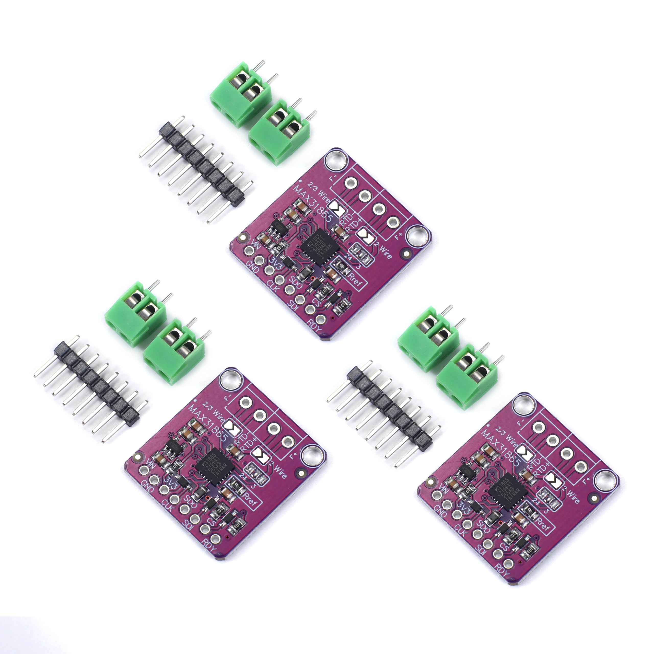 Teyleten Robot MAX31865 PT100 to PT1000 RTD-to-Digital Converter Board Temperature Thermocouple Sensor Amplifier Module 3.3V/5V for Arduino 3pcs