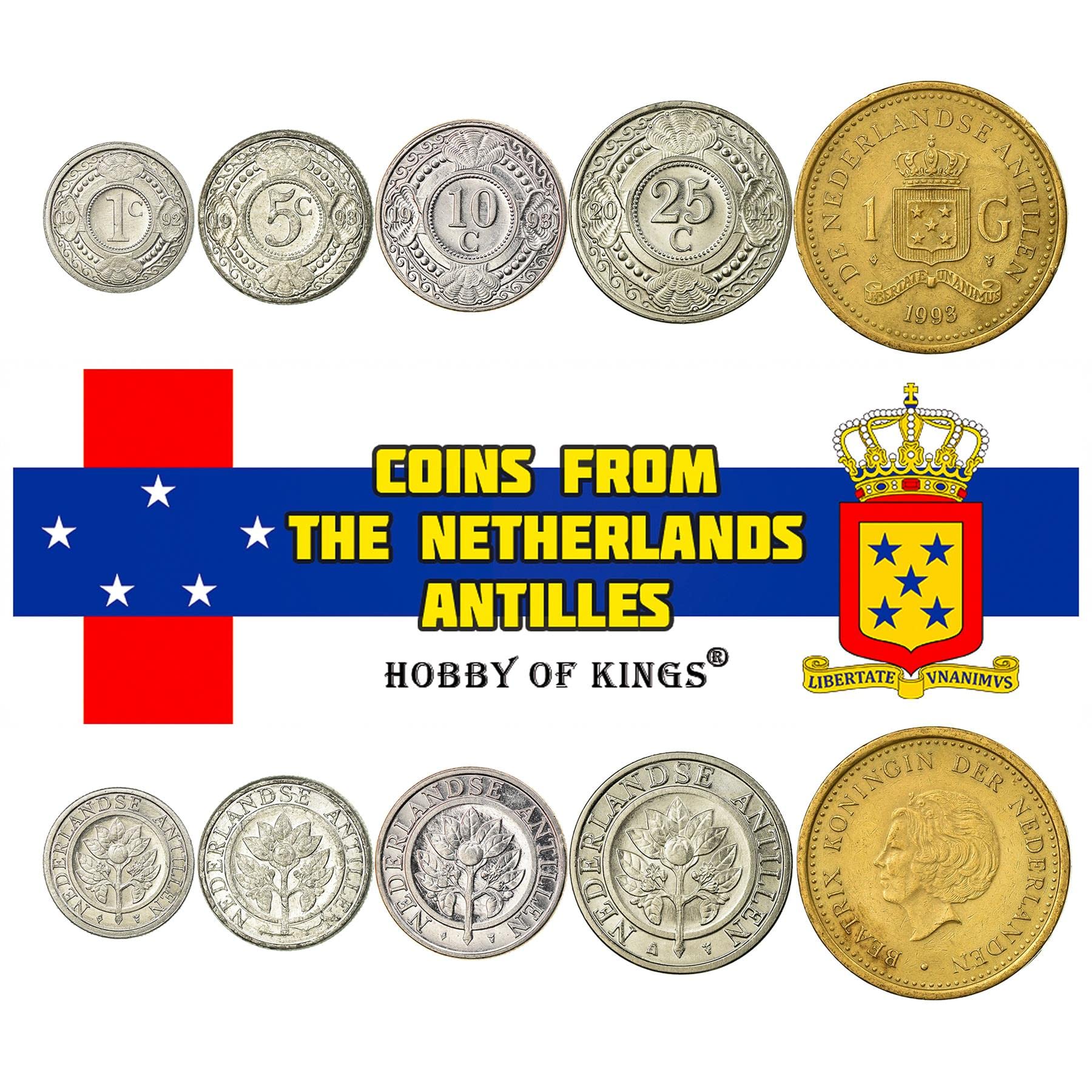 Netherlands Antilles 5 Mixed Coins - Image 2