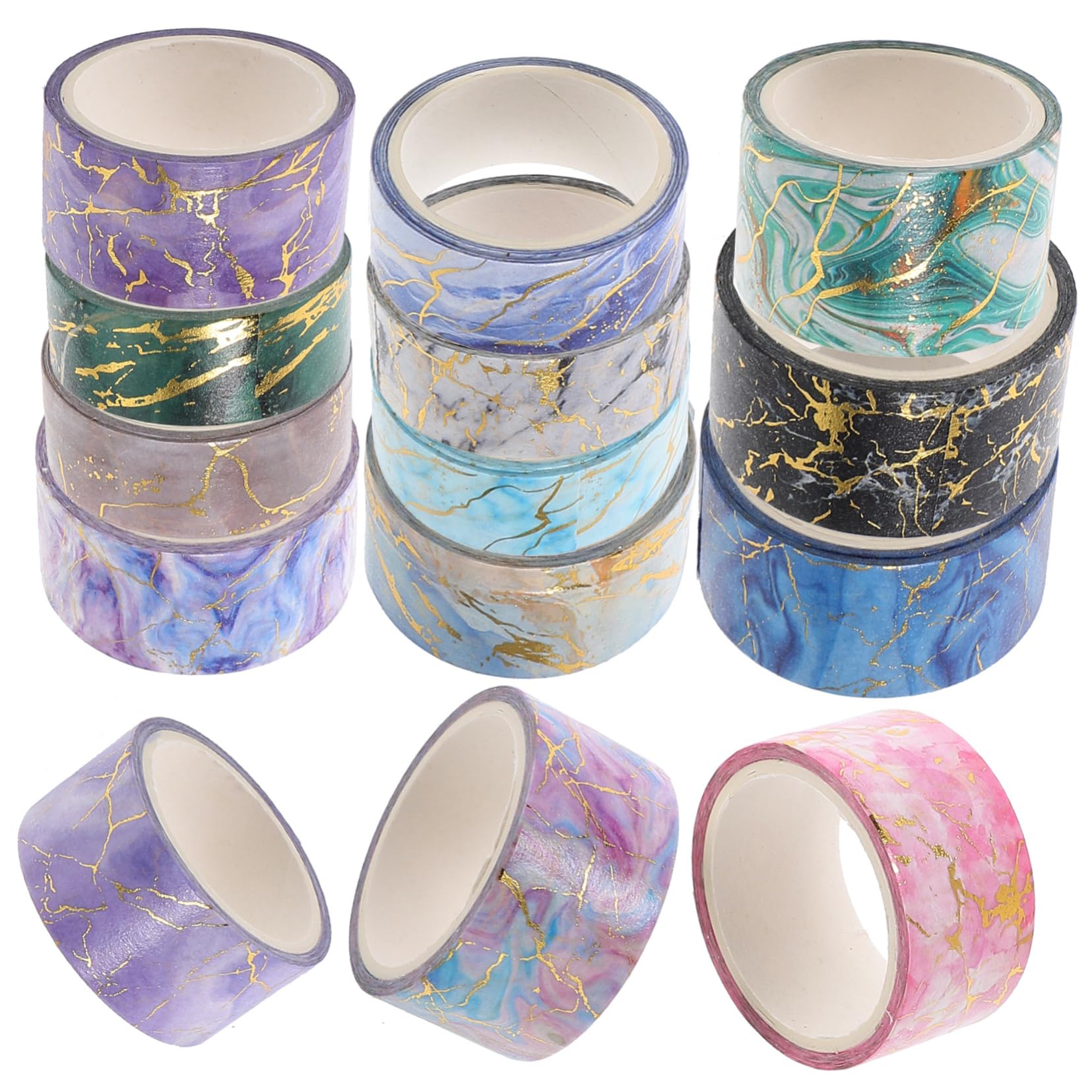 TEHAUX 56rollos Cintas Adhesivas De Mármol Washi Tape Decorativa Para Scrapbooking y Manualidades Para Journaling y Proyectos