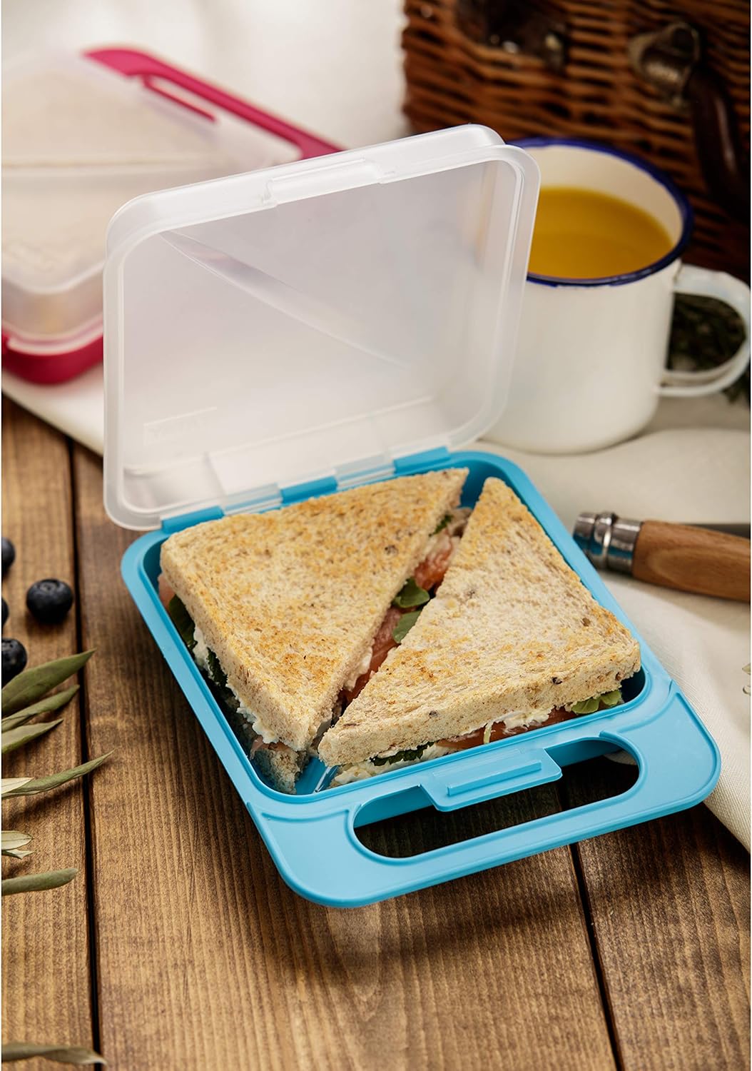 TATAY Sandwich Box, Extensible, BPA Free, Reusable, Dishwasher & MWO, Frozen Up to -40º, 1 Piece, Random, Measure 14 x 4 x 18 cm