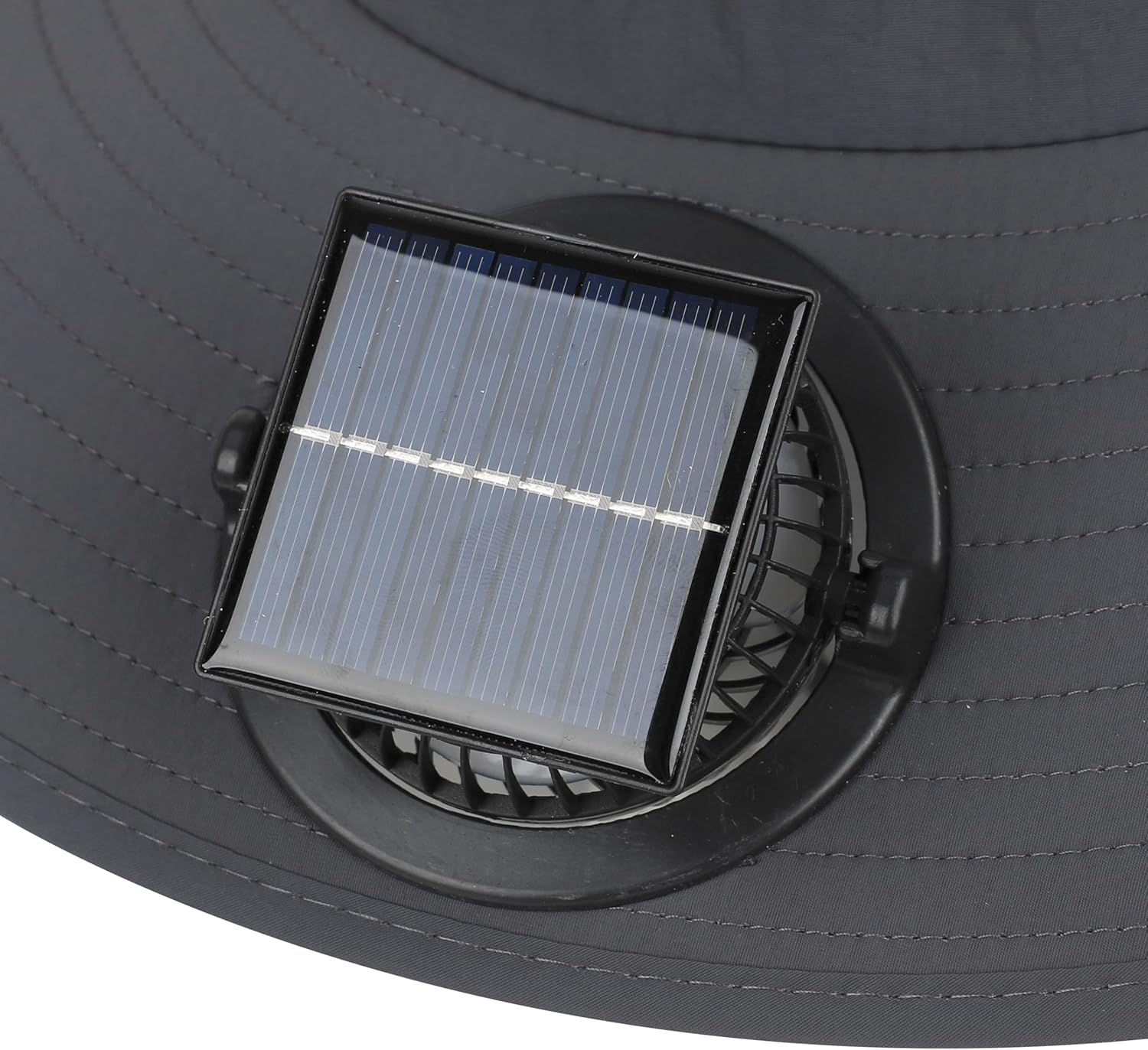 Clobeau Wide Brim Solar Fan Fishing Hat 2 Solar Powered Fan Hats Cooling Fans Waterproof Beach Bucket Camping Hat - Image 4