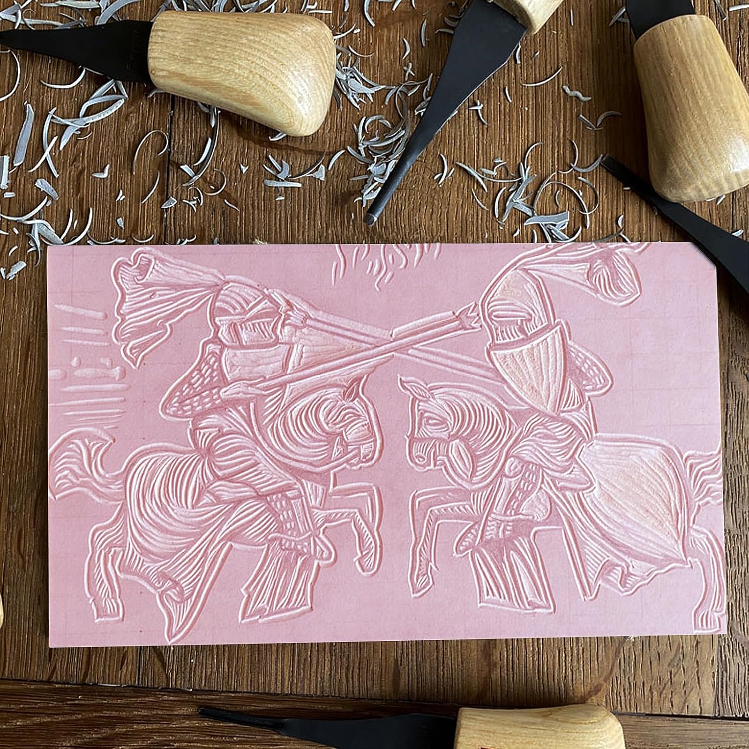 MOUYAT 10 Pack 8 x 6 Inch Pink Rubber Carving Blocks, Rubber Linoleum Block Stamp for Printmaking, DIY Craft Project
