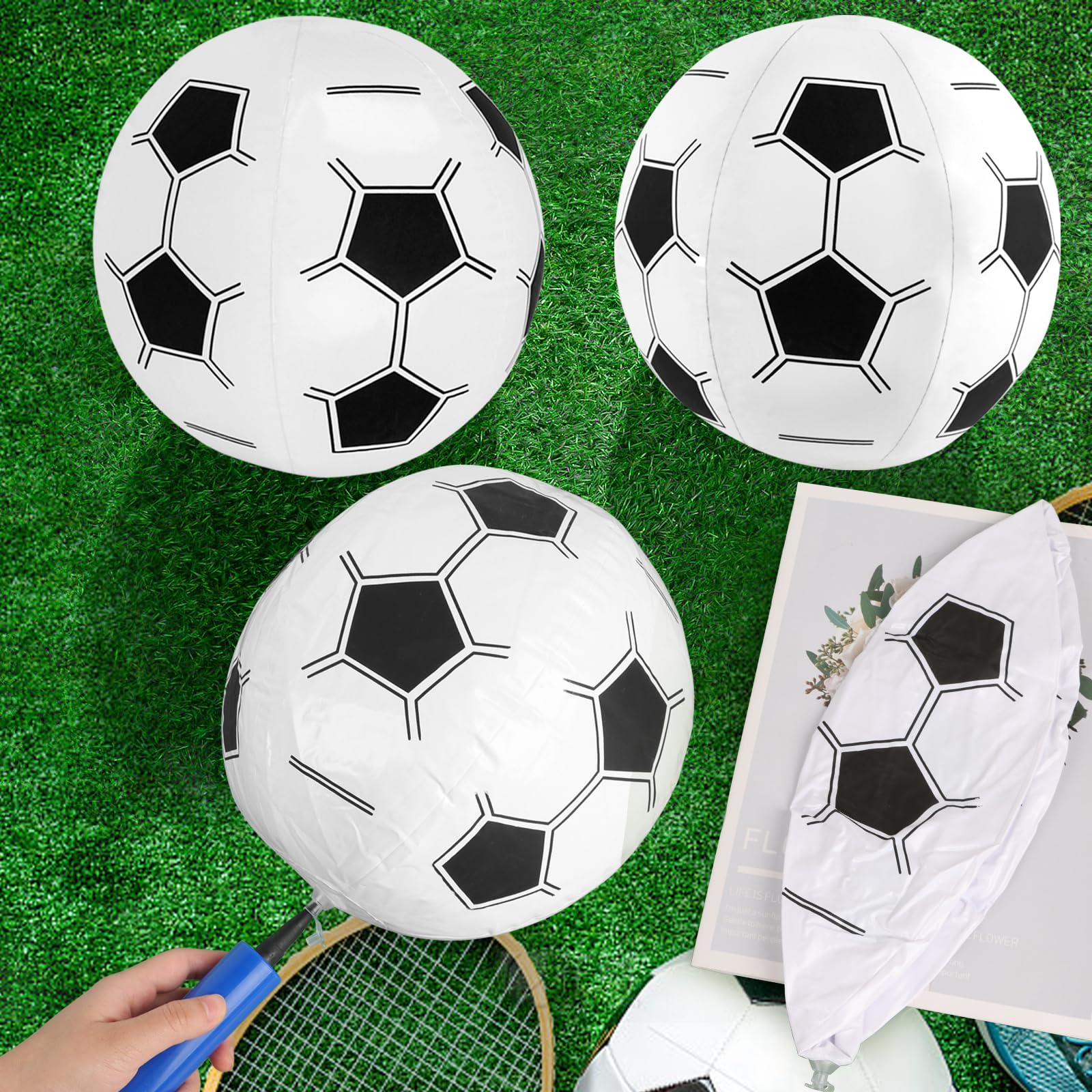 8 pelotas de fútbol de playa, pelotas de fútbol inflables de 15 pulgadas para verano, piscina, playa, fiesta, actividades al aire libre 5
