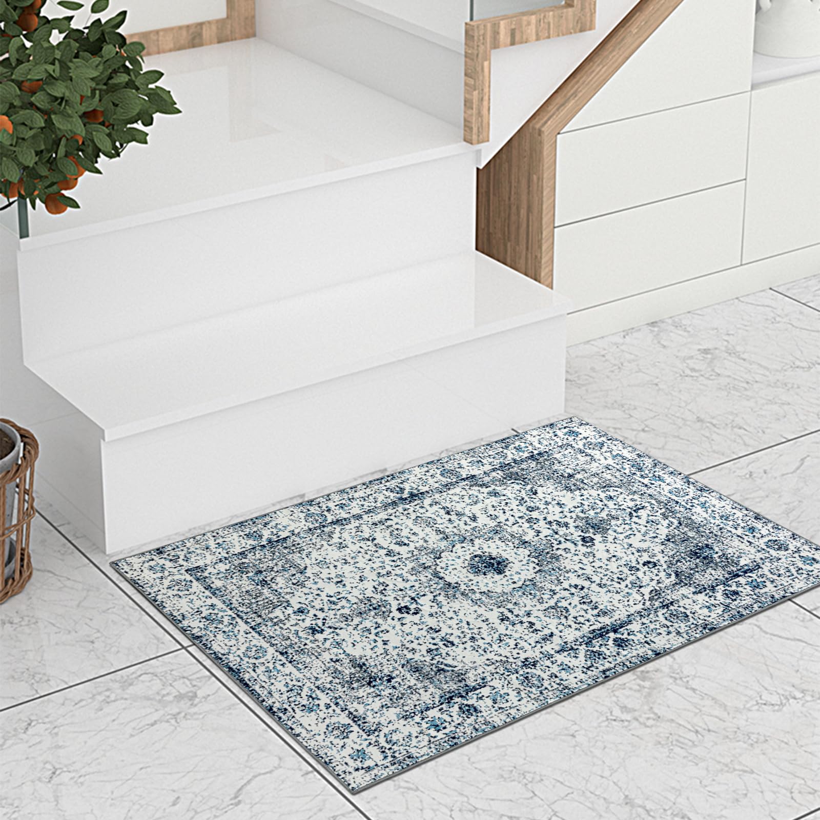 Tapis d'entrée bohème pour salon cuisine et salle de bain