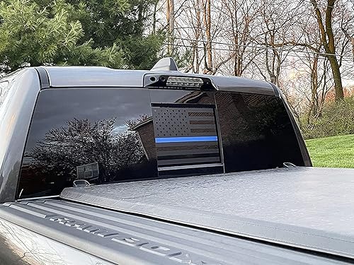 Miniatura 5 de Calcomanía de la bandera estadounidense para ventana central trasera para Dodge RAM 1500 2500 3500 2021 2021 2022 2023 2024, calcomanía de vinilo