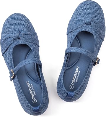 Frank Mully Girls Walking Flats | Non-Slip Lightweight Cute Flat Shoes for Little Kids with Bow