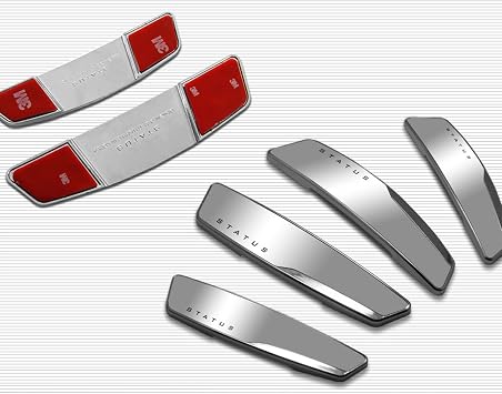 4 Pcs Status High Glossy Slim Door Edge Guards Bumper Protector Trim Guard Sticker Molding for Motors Auto Vehicle Silver Color