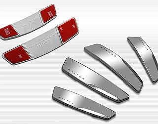 STATUS 4 Pcs High Glossy Slim Door Edge Guards Bumper Protector Trim Guard Sticker Molding for Motors Auto Vehicle Silver Color