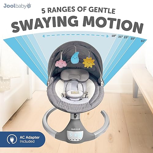 Miniatura 3 de Jool Baby Nova Swing para recién nacidos, columpio eléctrico motorizado para bebés, música Bluetooth, 10 melodías preestablecidas, control remoto