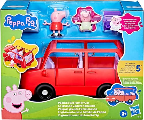 Miniatura 2 de PEPPA PIG Peppa's Big Family Car con 2 figuras (se adapta a 5), juego de autos de juguete para niñas y niños de 3 años en adelante
