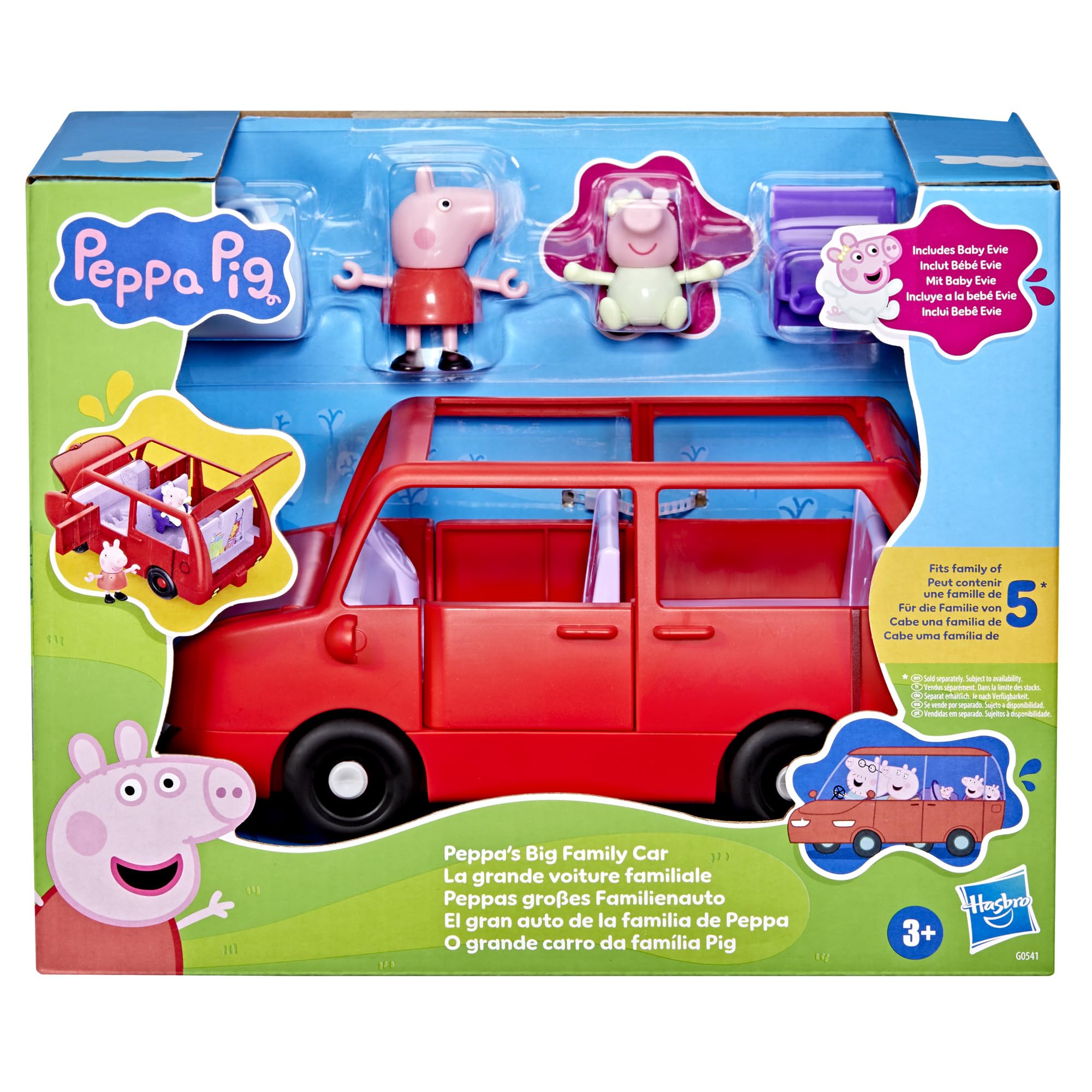 Peppa Pig Zestaw do Zabawy Świnka Peppa Duże Auto Rodziny Peppy