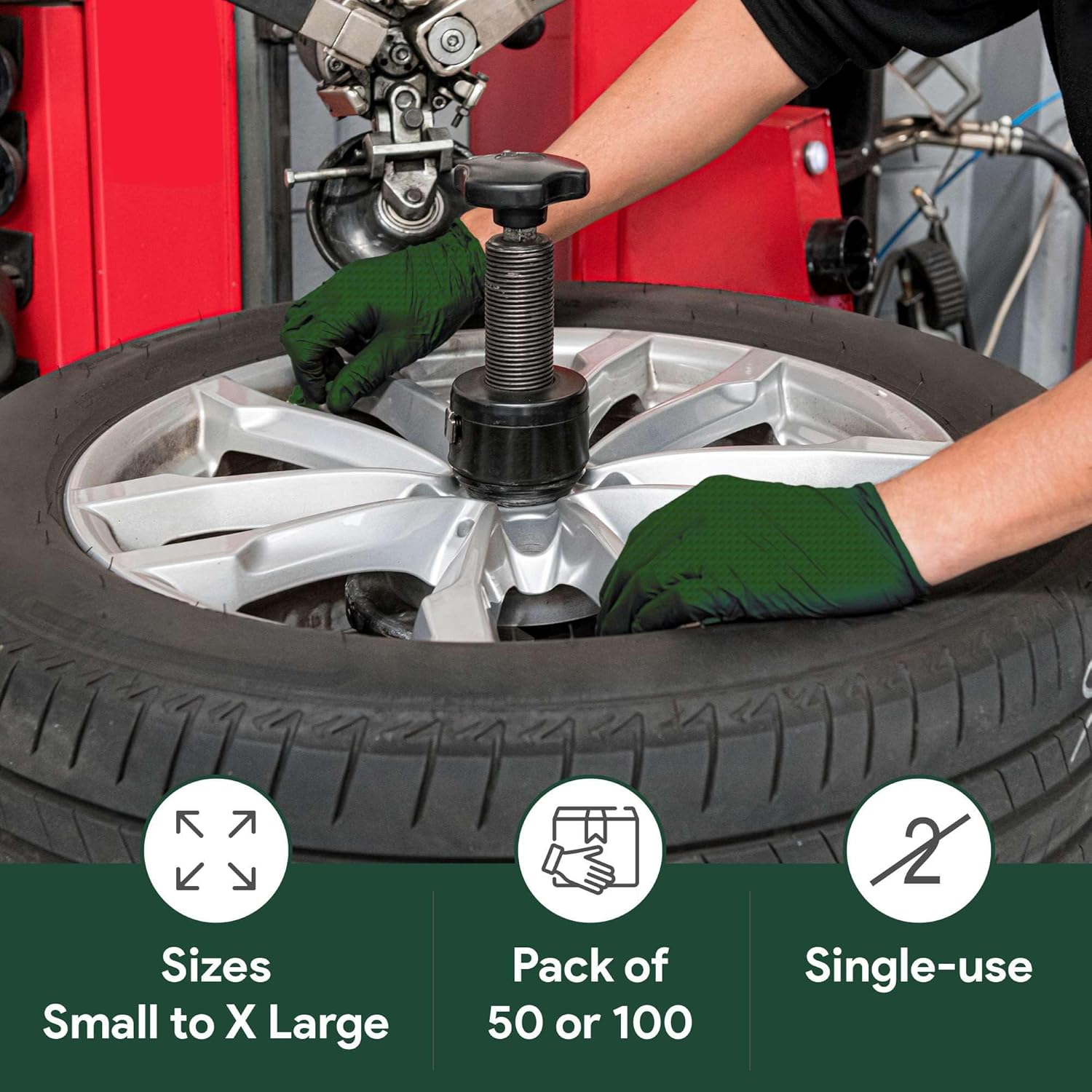 WECARE 8 Mil Nitrile Gloves - Heavy Duty Mechanic Gloves, with Diamond Grip - Powder and Latex Free Disposable Gloves - Image 6