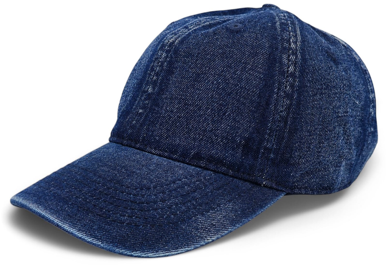 Stylebreaker Women's Dark Blue Unisex Denim Baseball Cap | Adjustable Denim Basecap With 6 Panels, Curved Visor & Ventilation Holes | Breathable Cotton Hat For Men & Colour: