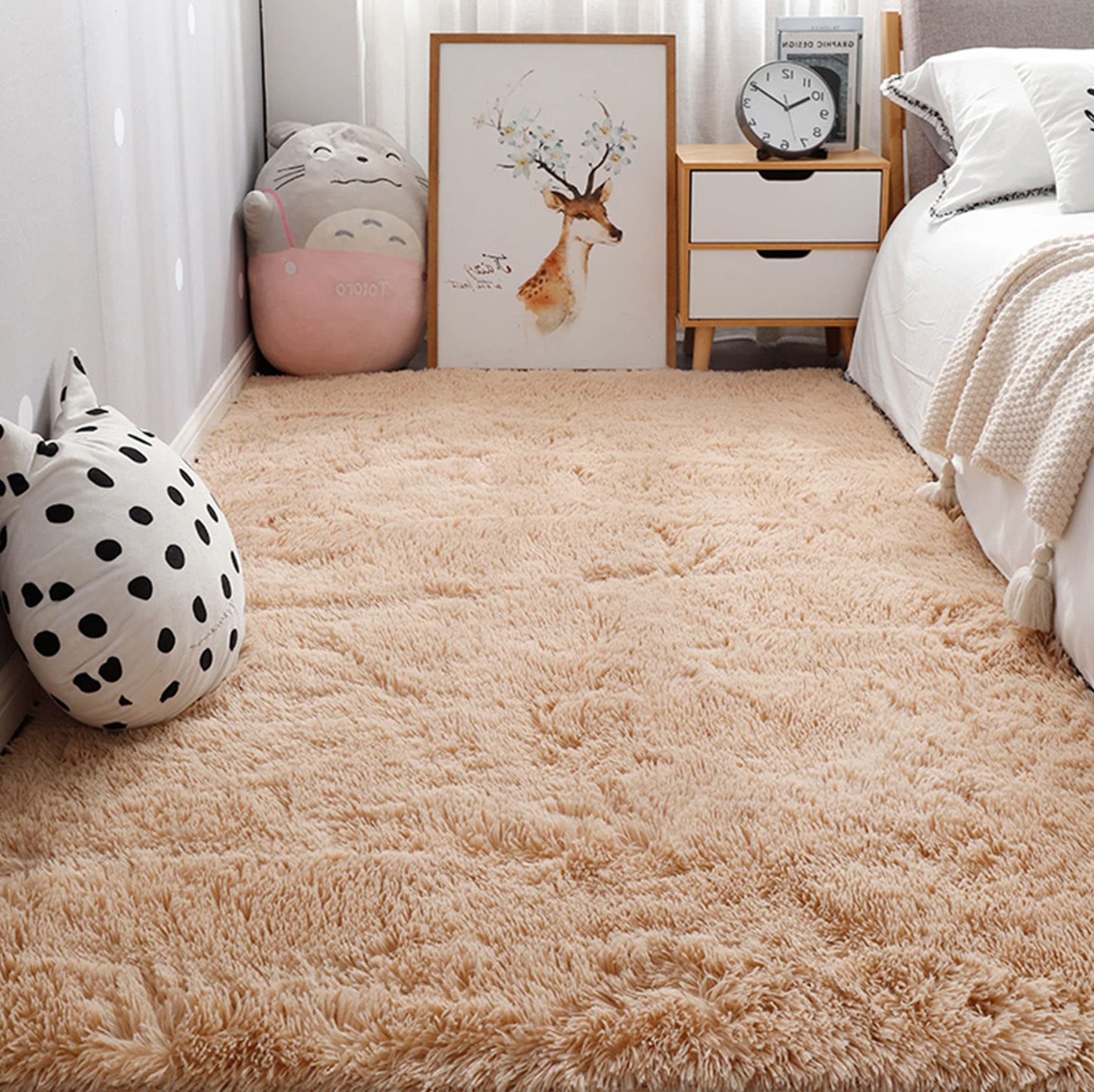 Tapis antidérapant doux 200x300 cm pour grand salon et chambre