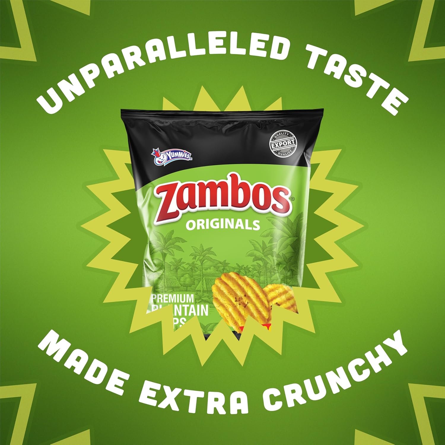 Zambos Original Premium Plantain Chips, 5.3 oz – Crunchy, Ridged Snack, Gluten Free (Pack of 8)