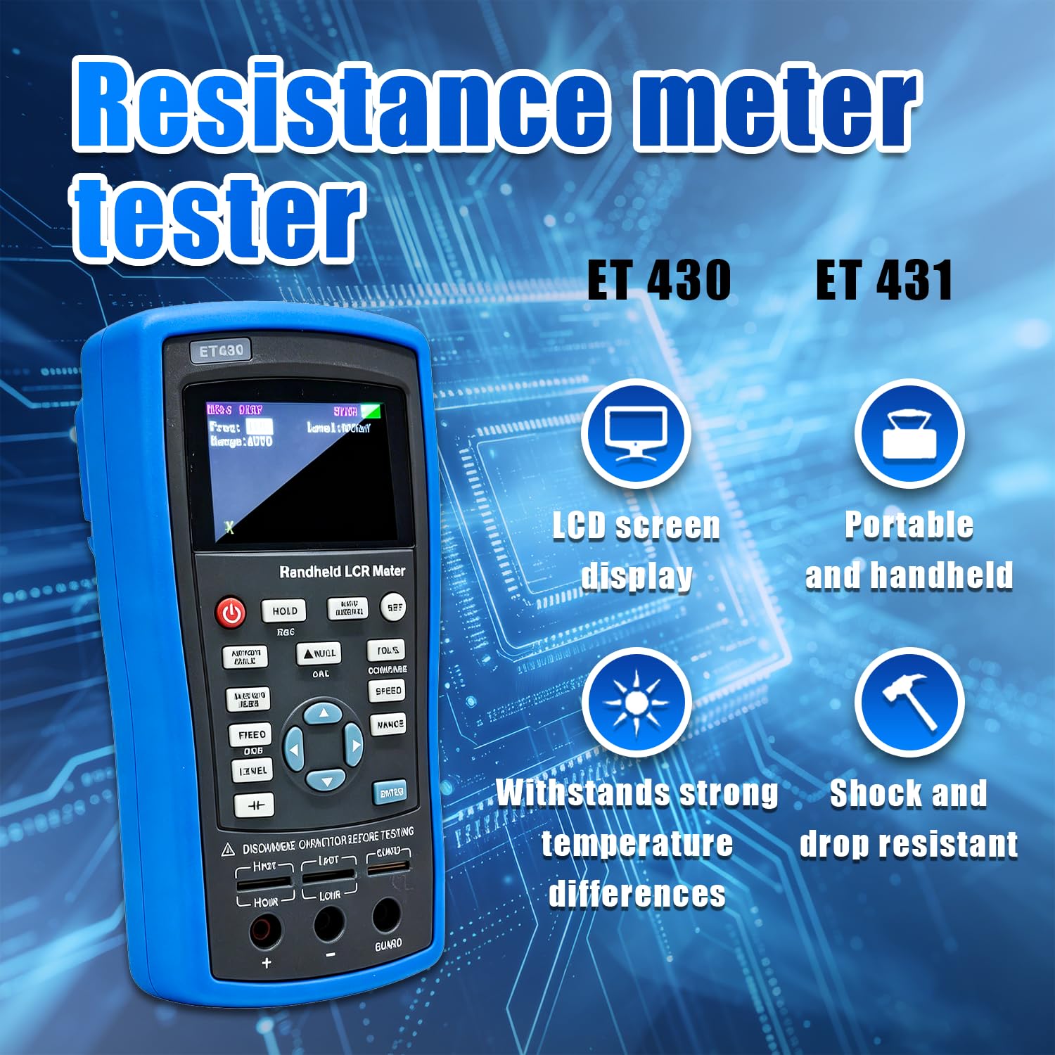 Probador LCR Digital Compatible con exportación de Datos USB 430