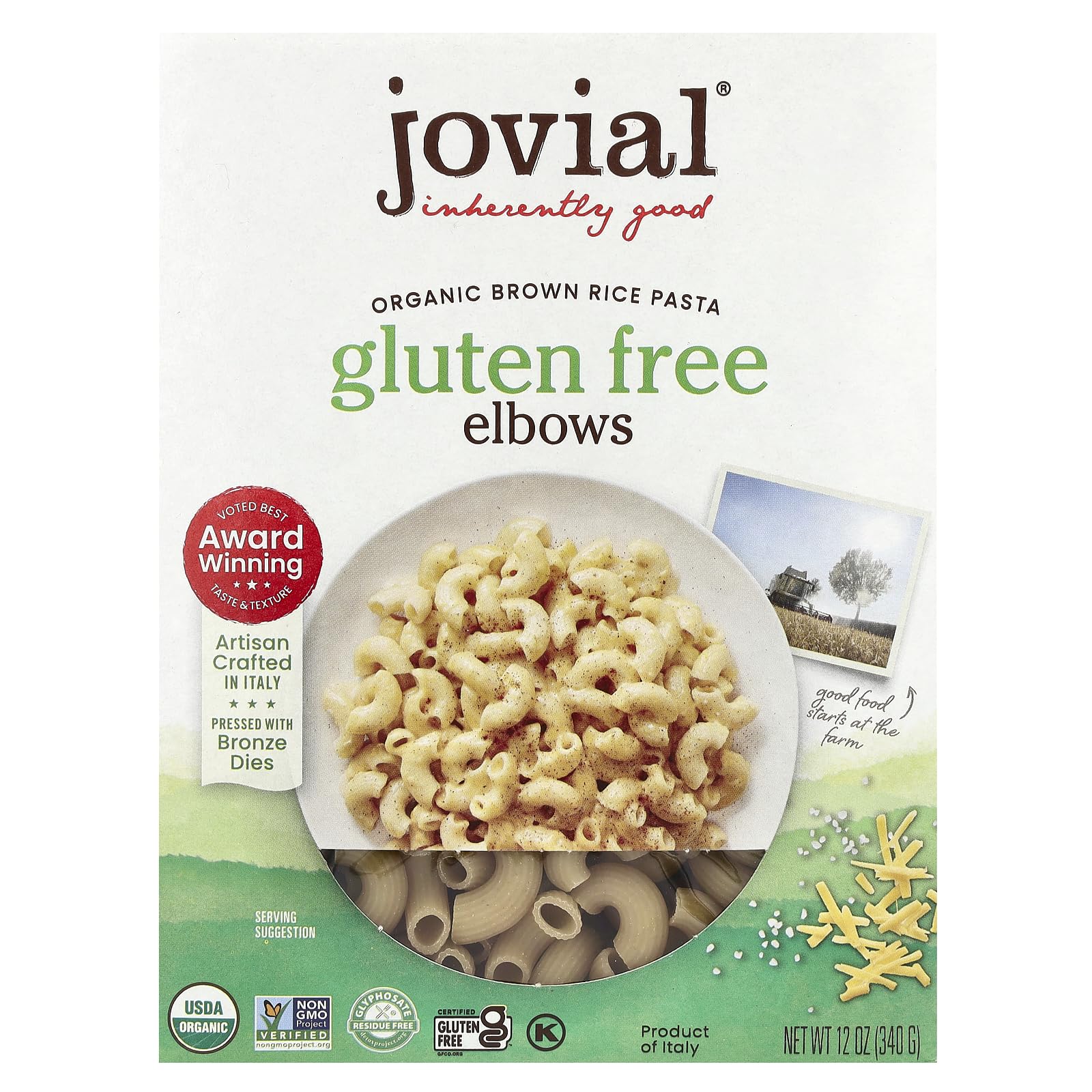 Jovial Gluten Free Brown Rice Pasta - Elbow 12 oz.