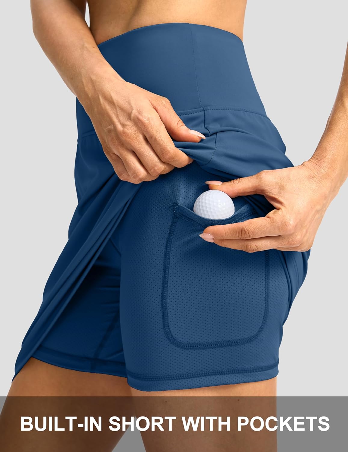 G Gradual 19" Skorts for Woman Knee Length Golf Skirt Long Athletic Tennis Skorts for Women Dressy Casual with Shorts Pockets - Image 5