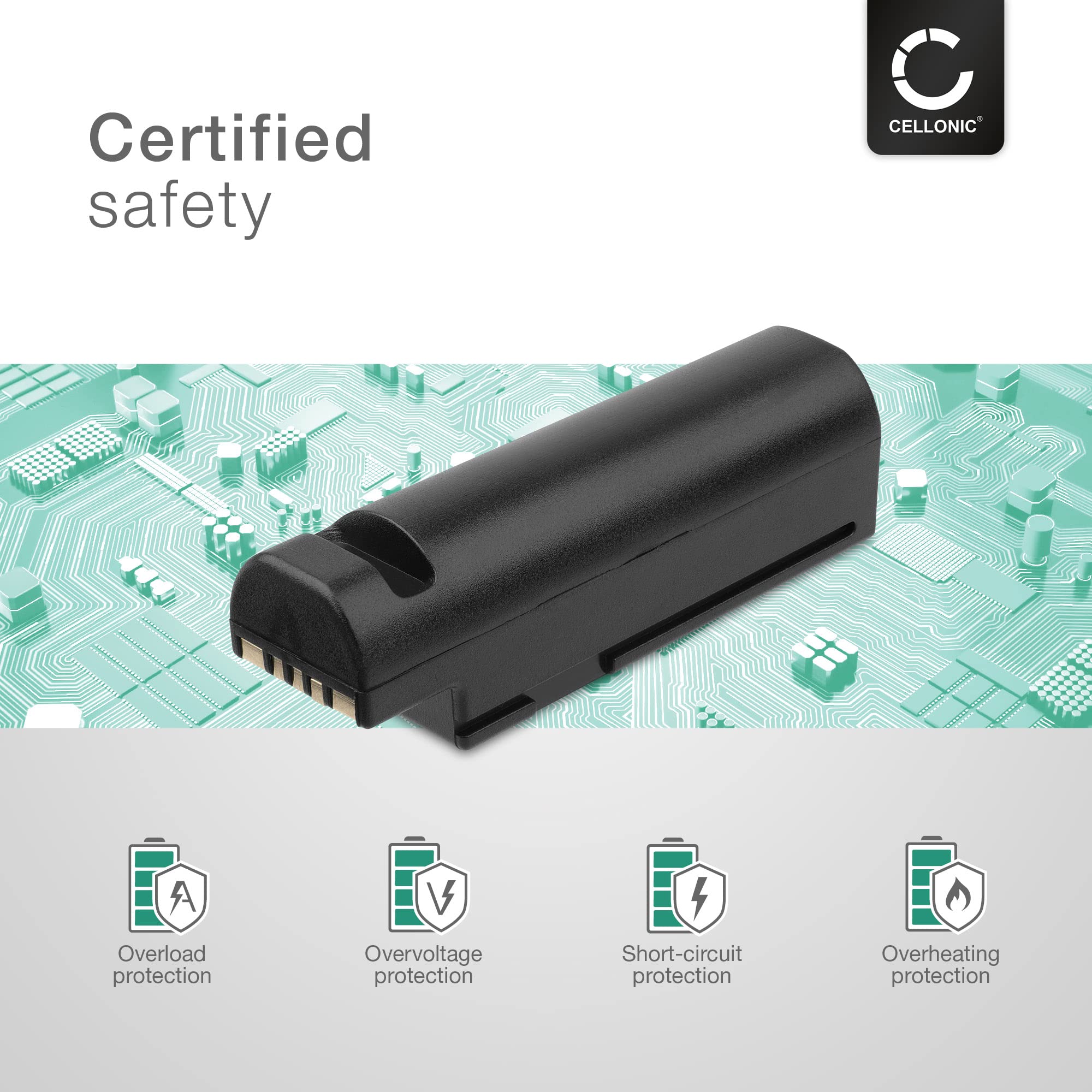 CELLONIC 1x Akku für Barcode Scanner Kompatibel mit Zebra DS3678, LI3678, DS3600 - (3400mAh, 3.7V)
