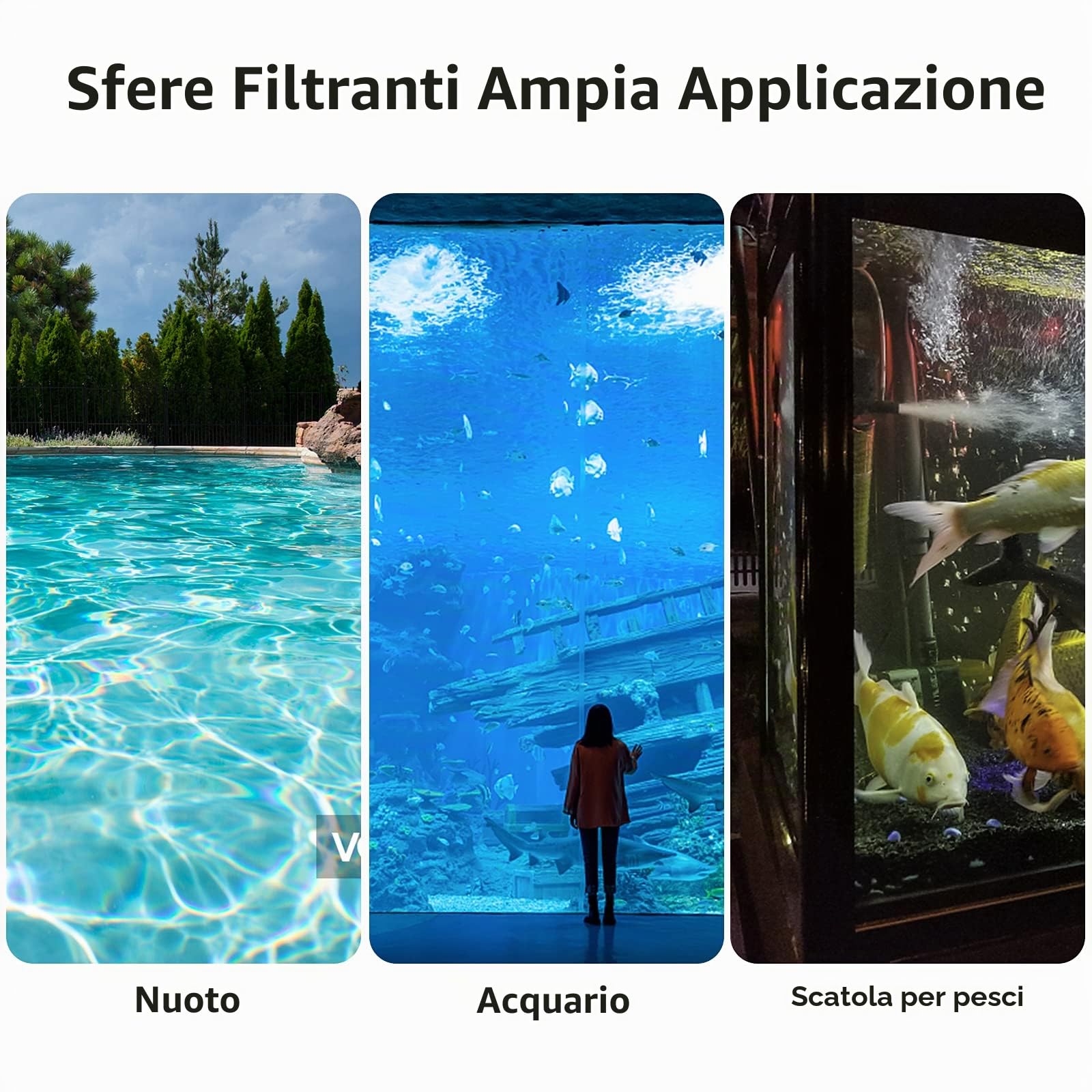 1500g Sfera Filtrante per Piscina Equivalente a 55 kg di Filtro a Sabbia, Filtro a Balls per Pompa, Acquario, Piscina (1500, Grammi)