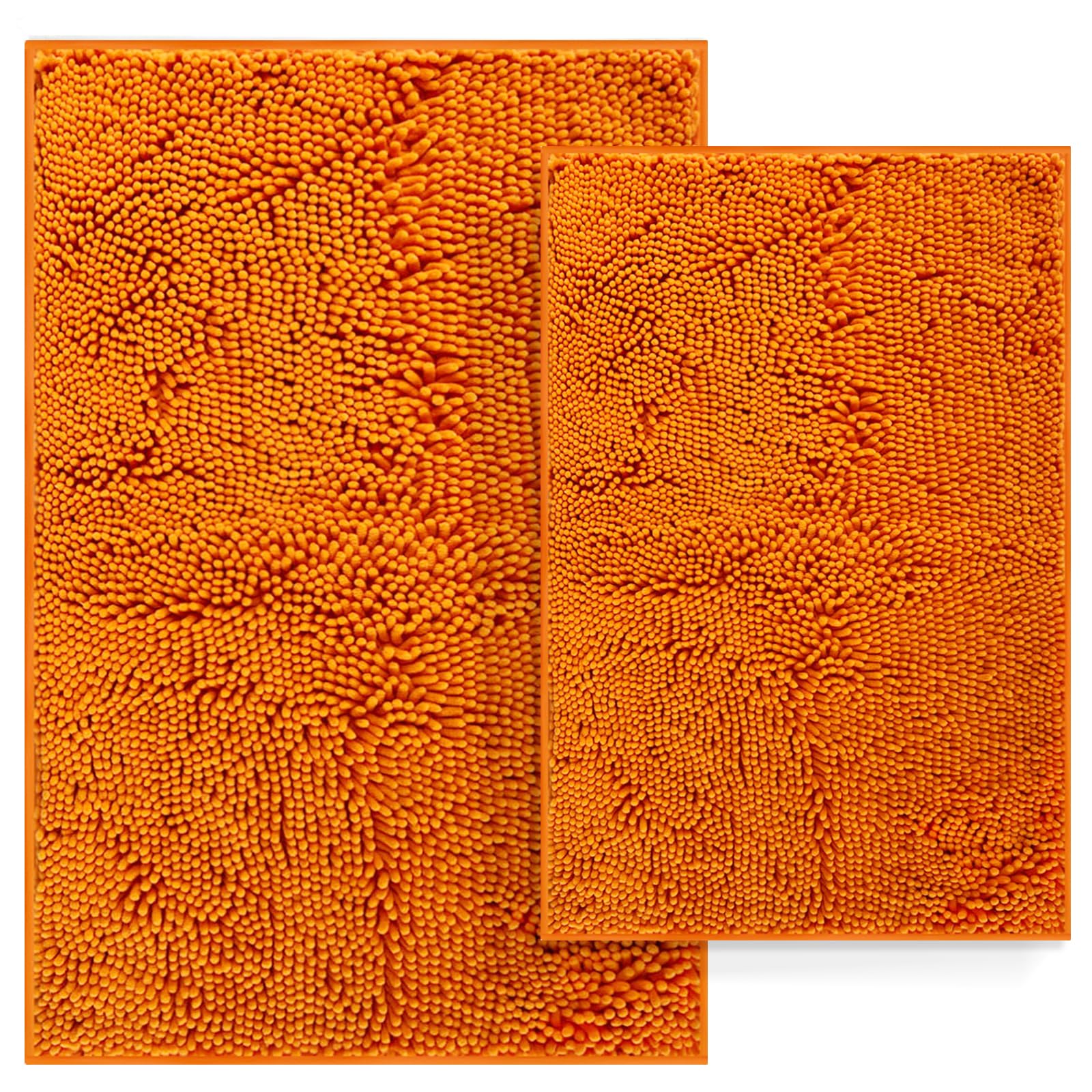 Bathroom Rugs Set 2 Piece Bathroom Mats Bath Rugs Non Slip Bath Rugs for Bathrooms, Thick Soft Chenille Rug Set, Bathtub Mats, Ultra Absorbent Bath