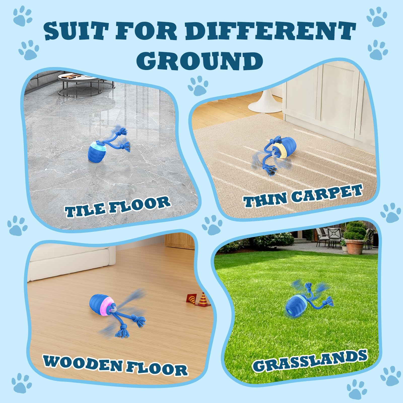 HVUATQ Interactive Dog Toys - 2026 Upgraded Motion Activated Balls for Medium/Large Dogs, Automatic Moving Dogs Toy Wicked Ball for Boredom, Interactive Dog Ball to Keep Them Busy(Blue) - image 4