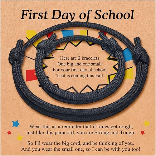 PINKDODO Pulsera para el primer día de escuela, regalos de regreso a clases, pulseras para mamá e hijo