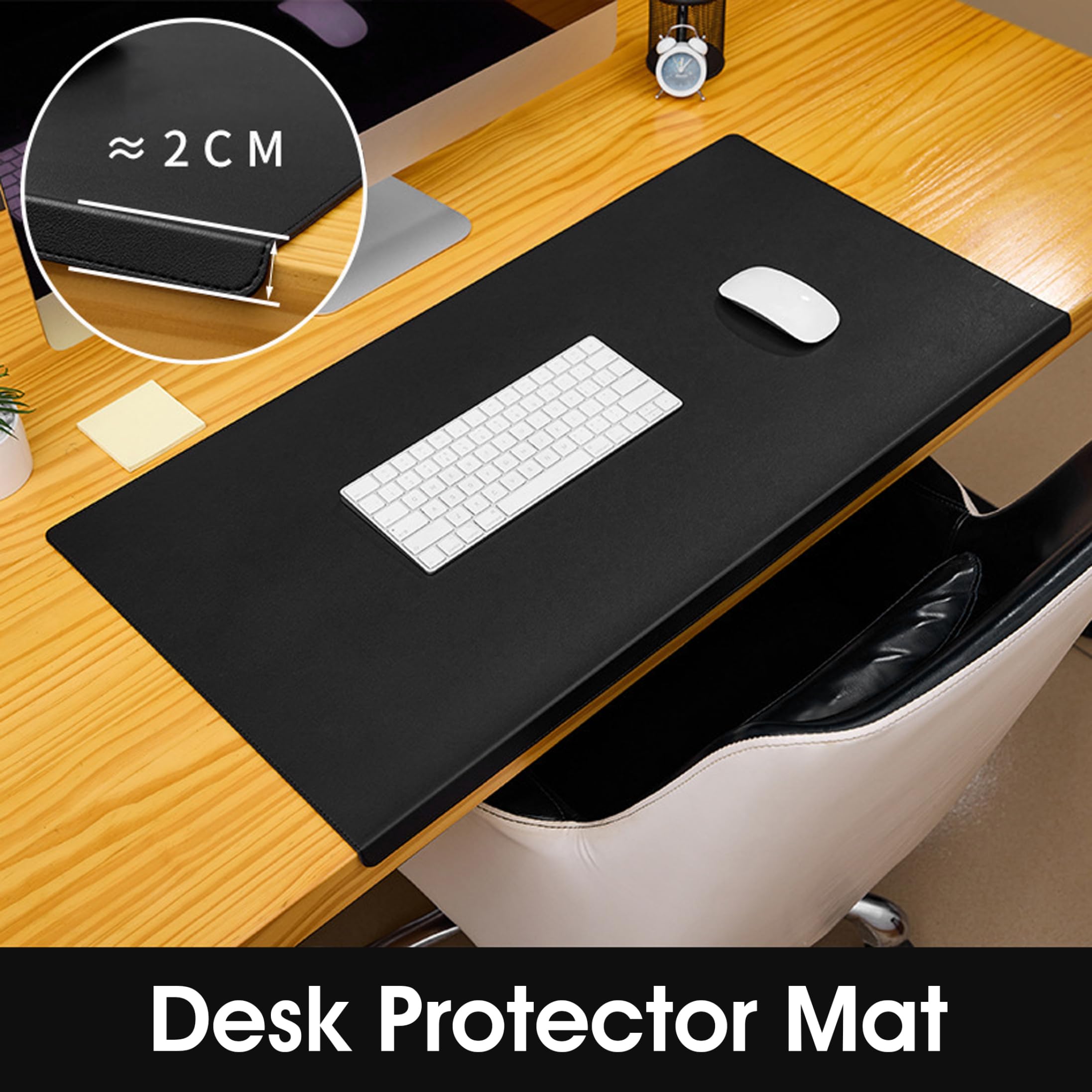 Tapis de protection de bureau pour bureaux en bois 23, 62x11, 81 pouces pour clavier et souris, sous-main avec protecteur bord, tapis bureau antidérapant