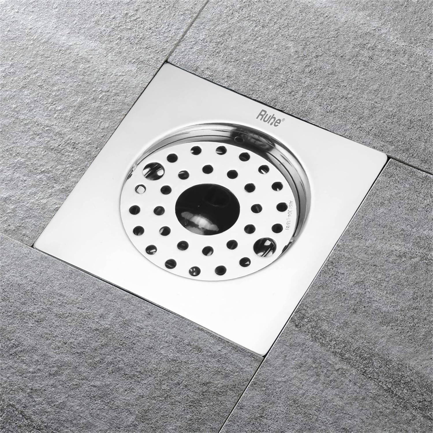 Ruhe® Air Flat Cut Square Floor Drain | 304-Grade Stainless Steel Floor Trap | 5 x 5 inches | Floor Drain with Cockroach Trap/Jali, Lock & Hole (B08NX1FR4T) Amazon Price History, Amazon Price Tracker