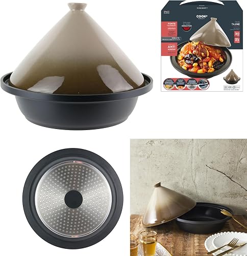 COOK CONCEPT Tajine en Fonte d'Aluminium Antiadhésif 30 cm Taupe - 2