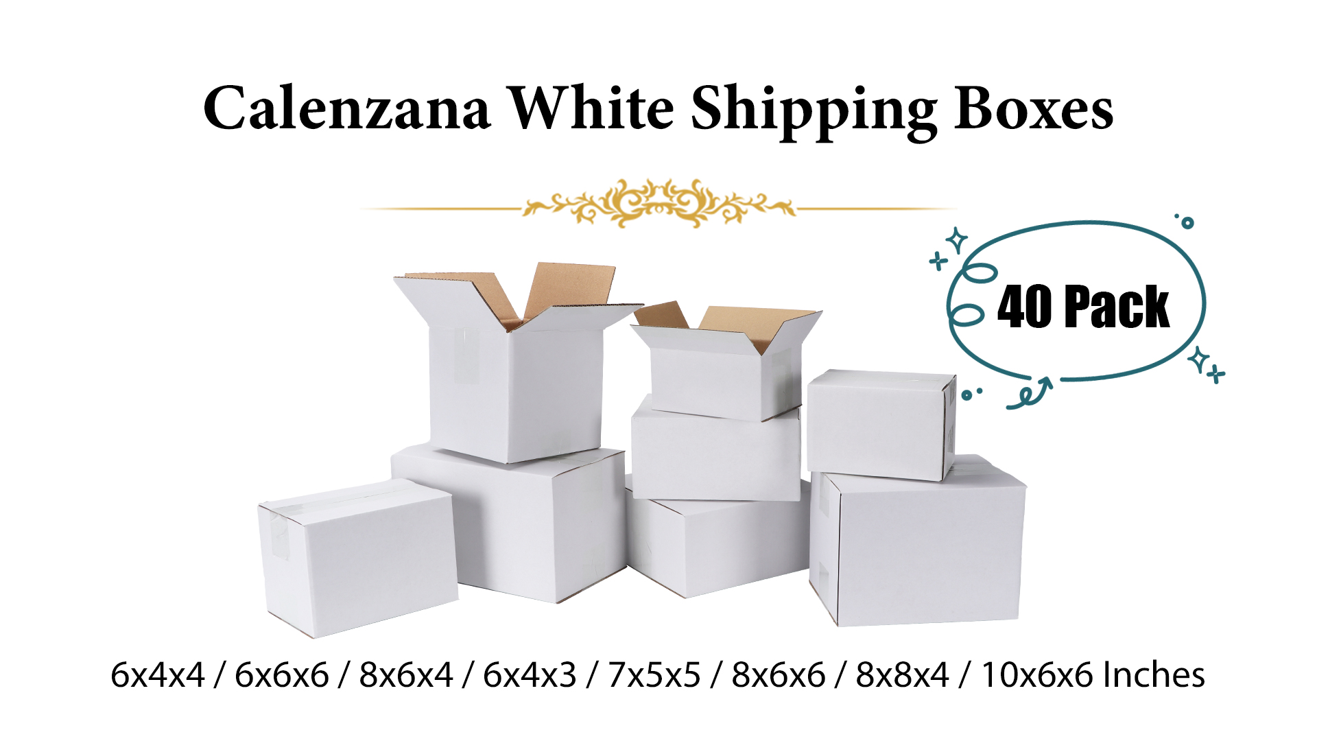 Amazon.com: Calenzana 6x4x4 Shipping Boxes Set of 40, Small